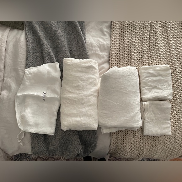 Quince European Linen Sheet Set White Queen - Picture 2 of 5